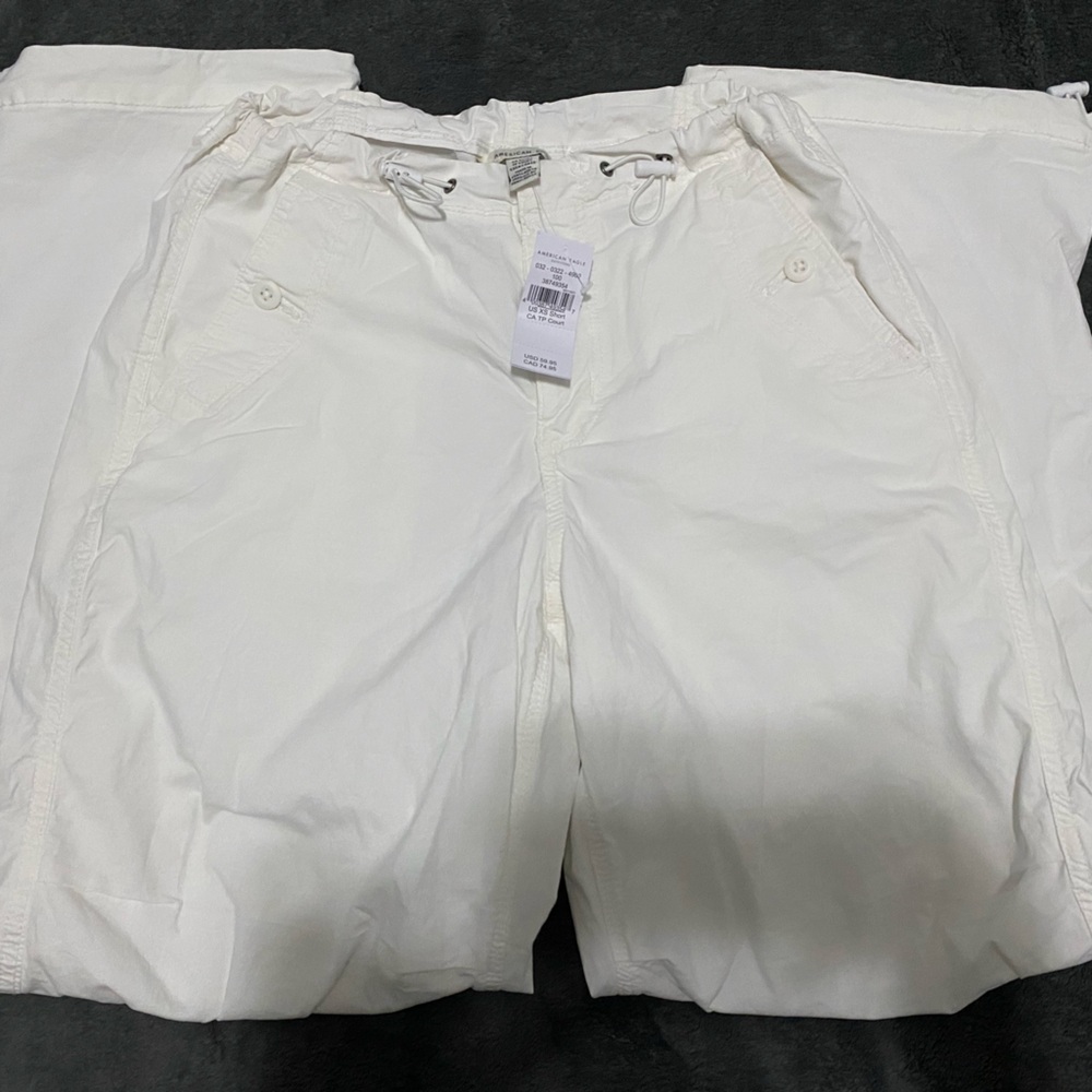 American Eagle White Parachute Pants